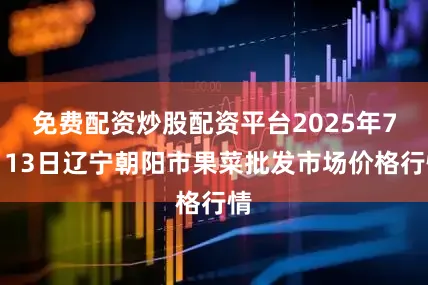 免费配资炒股配资平台2025年7月13日辽宁朝阳市果菜批发市场价格行情